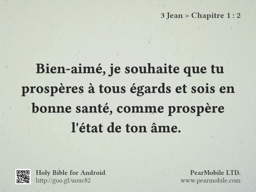 3 Jean, Chapitre 1:2
